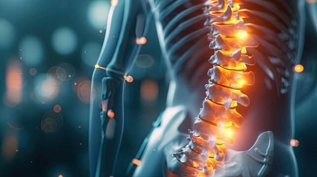 X-ray Illustration sick curved spine scoliosis, kyphosis, lordosis. Protrusion and hernia of the spine. Help from an osteopath, neurolog or surgeon, henriology