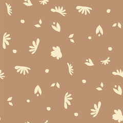 Flourishing flower elements and leaves pattern