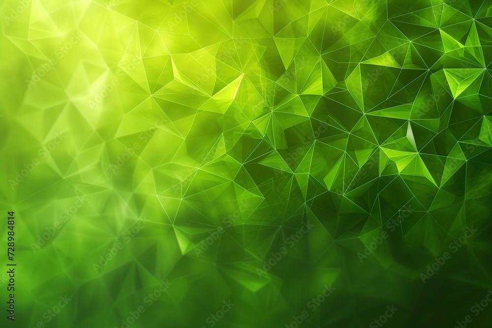 Poster green geometric triangle mosaic a bright and abstract nature-inspired design, featuring a vibrant gr