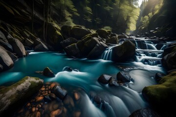 waterfall in the mountains