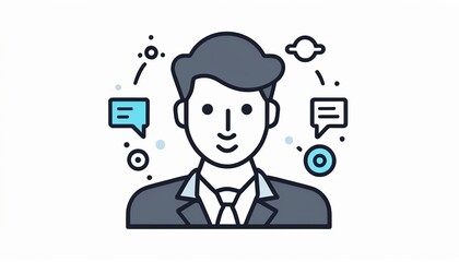 Consulting Concept: A Modern Flat Style Icon Vector