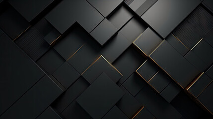 Fototapeta na wymiar 3d black and gold geometric pattern on a square background, black diamond pattern abstract wallpaper on dark background, Digital black textured graphics poster banner background