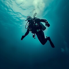 Fototapeta na wymiar deep sea diver