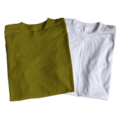 Showcase your designs in a stylish way with these Fantastic Folded View T Shirt Mockup In Russet Brown and White Color.