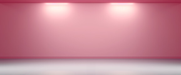 Obraz premium シンプルなピンクの壁と床。グラデーション、光、アンビエント