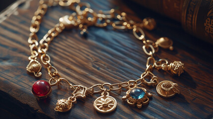 a charm bracelet that tells a personal story through its unique and meaningful charms, each with its own history.