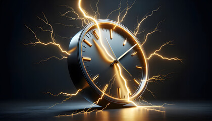 Minimal lightning thunder clock