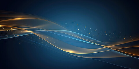 blue gold luxury wave  abstract background . bussines banner