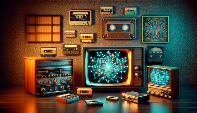 Retro-Futurism: Vintage-inspired device showcases intricate neural network visualization
