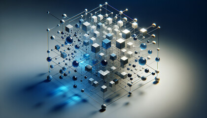 Abstract geometric representation of a CNN with cool blues and soft shadows.