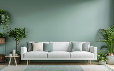 Obraz premium Modern Living Room with White Sofa