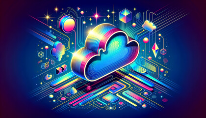 Whimsical Virtual Private Cloud in Pop Futurism Style