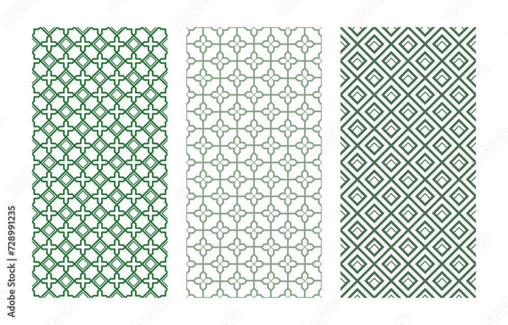 Poster seamless geometric pattern set , abstract pattern vector decorative graphic design wallpaper backgro