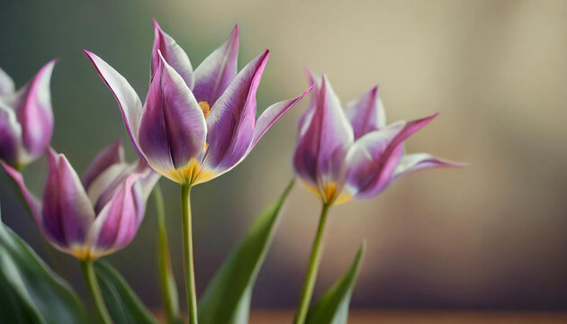 Piękne tulipany w ogrodzie, dekoracja generative ai 