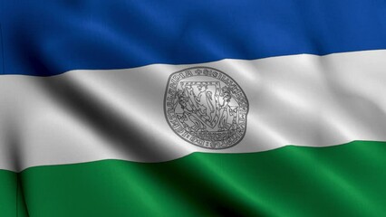 Flag of the Swedish Region Unofficial Jamtland. Waving  Fabric Satin Texture Flag of Unofficial Jamtland 3d Illustration. Real Texture Flag of the Unofficial Jamtland, Swedish Flags.