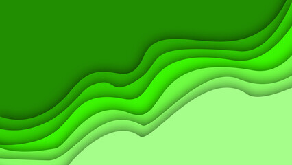 abstract green papercut background concept design with curve paper