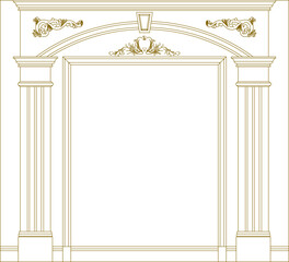 Obraz premium Vector sketch illustration of classical vintage roman greek entrance gate design