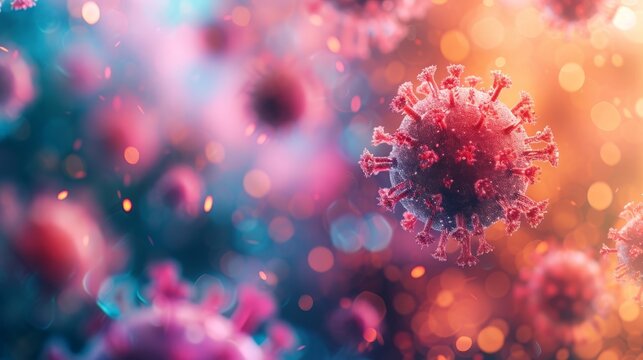 Microstock Magic: Creative Explorations of Vibrant Virus Particles