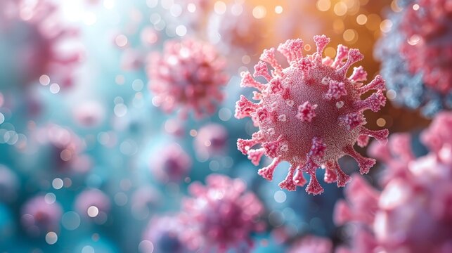 Abstract Realism: Microstock Photos Showcasing the Scientific Beauty of Virus Particles