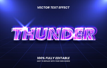 3d Thunder Neon Accent Text Effect