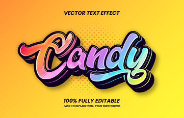 3d Colorful Sweet Candy Text Effect