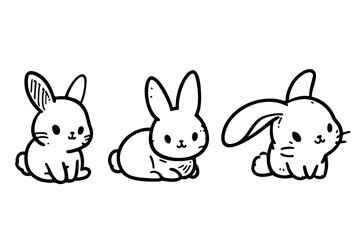 Obraz na płótnie Canvas Sketch of bunny. Hand drawn outline converted to vector