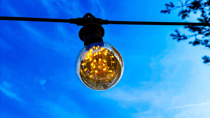 lamp on blue sky