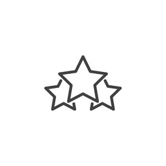 Three stars line icon