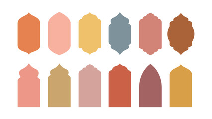 Collection oriental style islamic windows