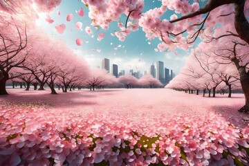 cherry pink tree  amazing place for celebrating the valentine day 