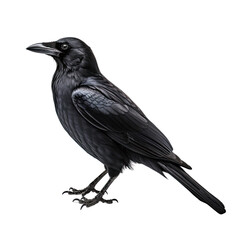 Black crow on transparent background