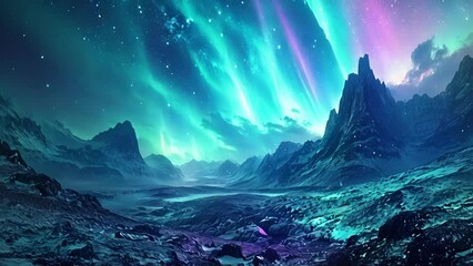 The neon aurora takes on a life of its own pulsating with otherworldly energy as it lights up the sky.