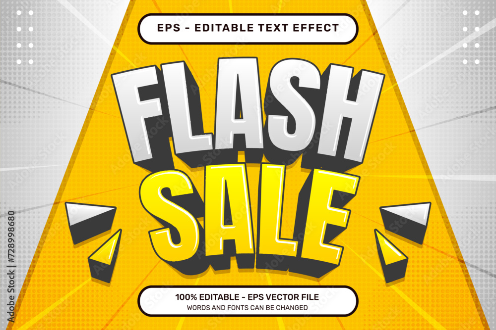 Poster flash sale 3d text effect and editable text effect