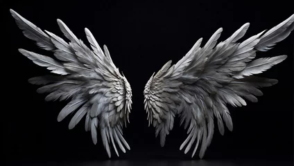Fotobehang angel wings isolated on black © Muhammad