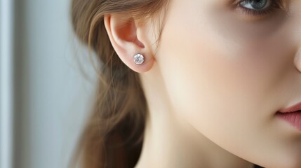Enhancing the Beauty of a 30 Year Old Woman with Sparkling Swarovski Silver Earrings