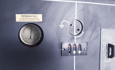 Switch Disconnect on the cubicle  panel, Switch gear on the cubicle panel power plant.