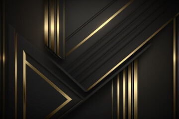 Obraz premium Elegant white overlap brown shade background with line golden elements and white and gold ribbons template. AI generated