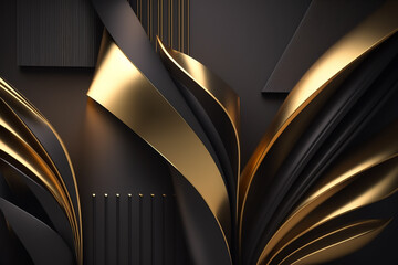 Modern technology black and gold luxury background.