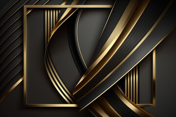 Modern technology black and gold luxury background.