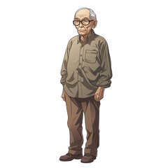 Obraz premium anime old man full body