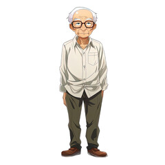 Obraz premium anime old man full body