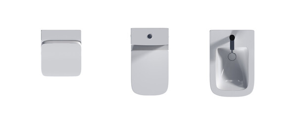 Lavatory pan isolated on a white background, bidet, 3D illustration, and CG render