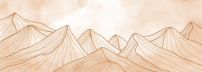 Mountain line art pattern illustration. Abstract mountain contemporary aesthetic backgrounds landscapes. use for print art, poster, cover, banner