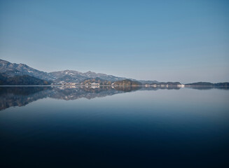 Fototapeta na wymiar blue lake in the mountains