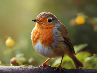 photo cute european robin during daylight