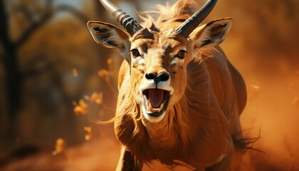 A graceful gazelle leaping on the savanna