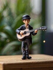 Naklejka premium child playing guitar