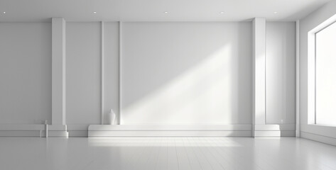 empty room with white walls, empty white room with window, empty room with a window, empty white room