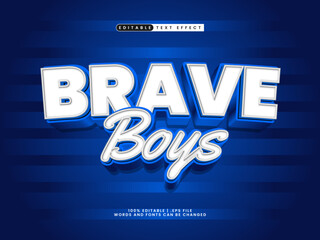 brave boys editable text effect with a cheerful and colorful childlike style