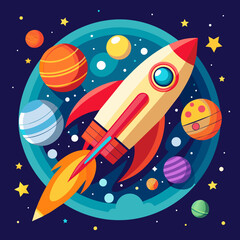 rocket missile space rocket starship space galaxy planet universe cosmos world vector future stars eternity